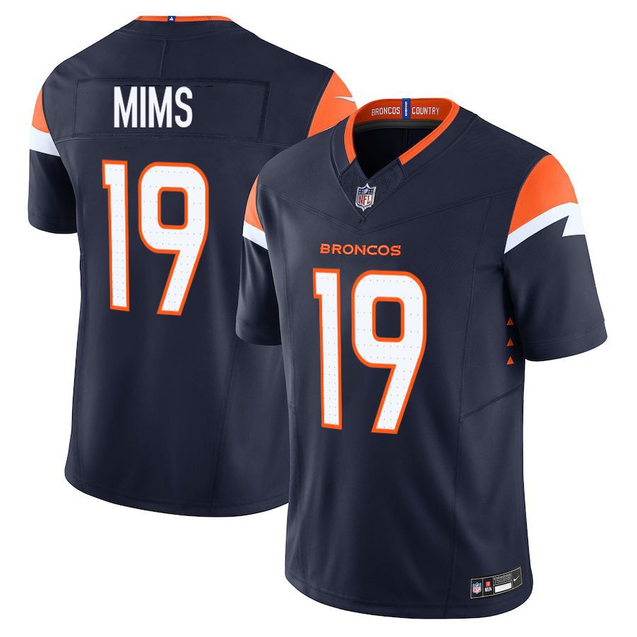 Denver Broncos #19 Marvin Mims Navy Limited Stitched Jersey