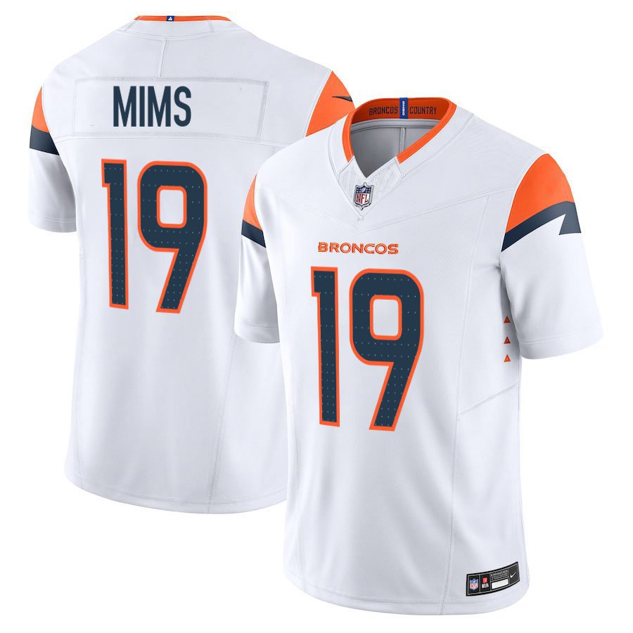 Denver Broncos #19 Marvin Mims White Limited Stitched Jersey