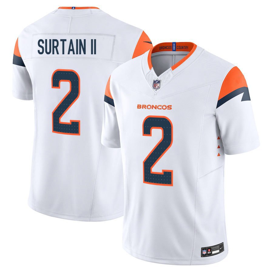 Denver Broncos #2 Patrick Surtain II White Limited Stitched Jersey