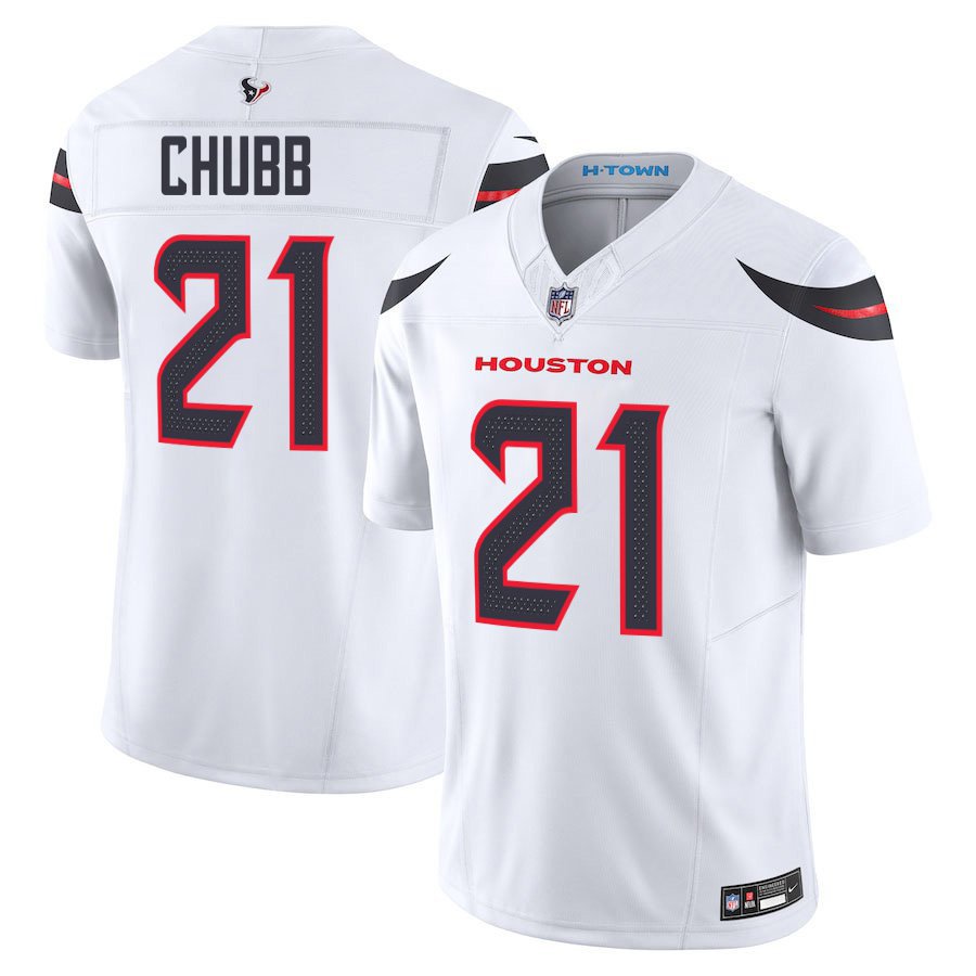 Houston Texans #21 Nick Chubb White Limited Stitched Jersey