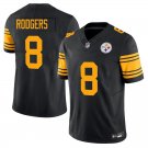 Pittsburgh Steelers #8 Aaron Rodgers Black Yellow Limited Stitched Jersey