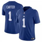 New York Giants 1 Abdul Carter Blue Stitched Jersey
