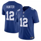 New York Giants 12 Travis Hunter Blue Stitched Jersey