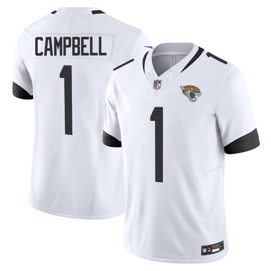 Jacksonville Jaguars 1 Will Campbell White Stitched Jersey