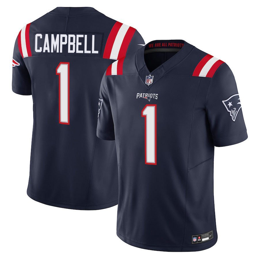 New England Patriots 1 Will Campbell Navy Stitched Jersey