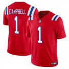New England Patriots 1 Will Campbell Red Stitched Jersey