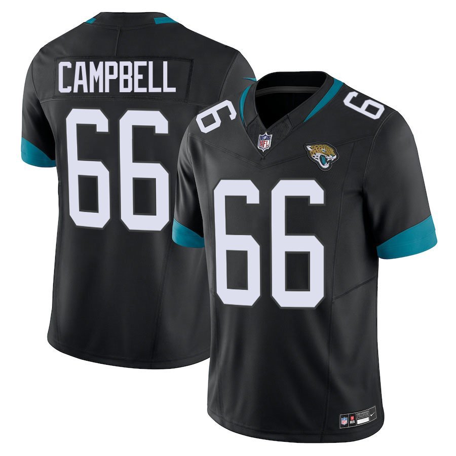 Jacksonville Jaguars 66 Will Campbell Black Stitched Jersey