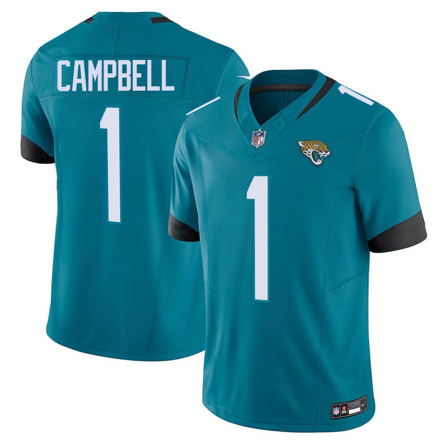 Jacksonville Jaguars 1 Will Campbell Teal Stitched Jersey