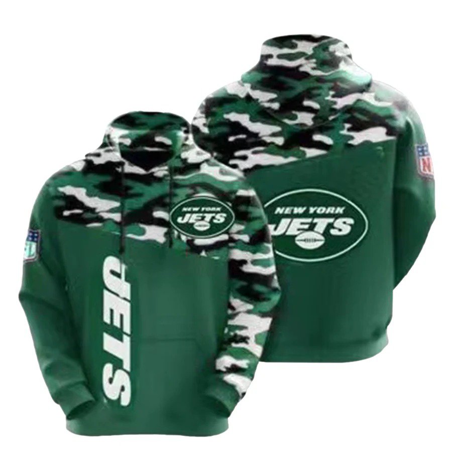 New York Jets color camouflage light weight hoodie