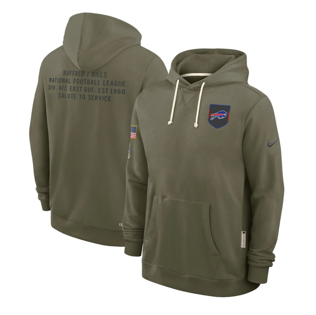 Buffalo Bills 2025 Salute to Service Sideline Standard Hoodie - Olive