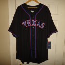 Texas Rangers Fanatics Men's Big & Tall Black Short Sleeve Button-Up Jersey