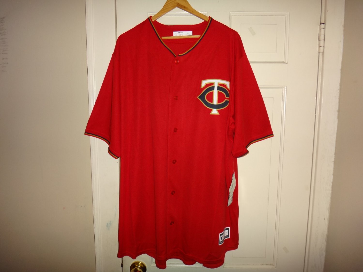 Minnesota Twins Men's Big & Tall Red Short Sleeve Button-Up Jersey