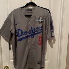 Men's Los Angeles Dodgers Freddie Freeman Grey World Series Jersey