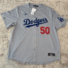Authentic Los Angeles Dodgers Mookie Betts #50 Gray Jersey