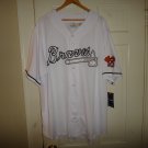 Atlanta Braves Fanatics Men's Big & Tall White Short Sleeve Button-Up Jersey