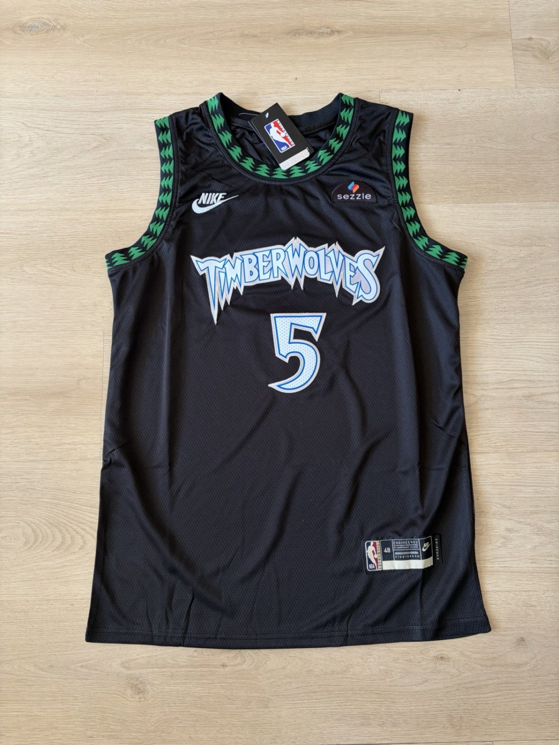 MEN'S MEDIUM #5 Anthony Edwards Minnesota Timberwolves Stitched Black Jersey