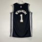 Victor Wembanyama #1 Black Embroidered Jersey