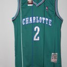teal 1992-93 Charlotte Hornets Larry Johnson (2) stitched Mitchell & Ness jersey