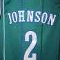 teal 1992-93 Charlotte Hornets Larry Johnson (2) stitched Mitchell & Ness jersey