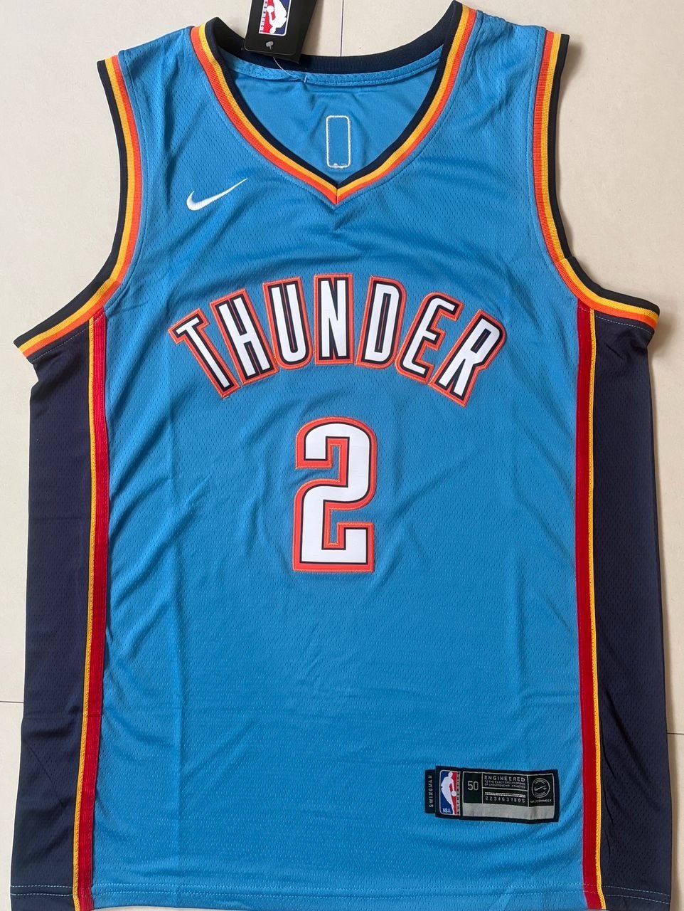 SGA OKC Thunder #2 Shai Gilgeous-Alexander Blue Basketball Jersey