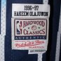 blue 1996-97 Houston Rockets Hakeen Olajuwon (34) stitched Mitchell & Ness jersey