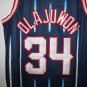blue 1996-97 Houston Rockets Hakeen Olajuwon (34) stitched Mitchell & Ness jersey