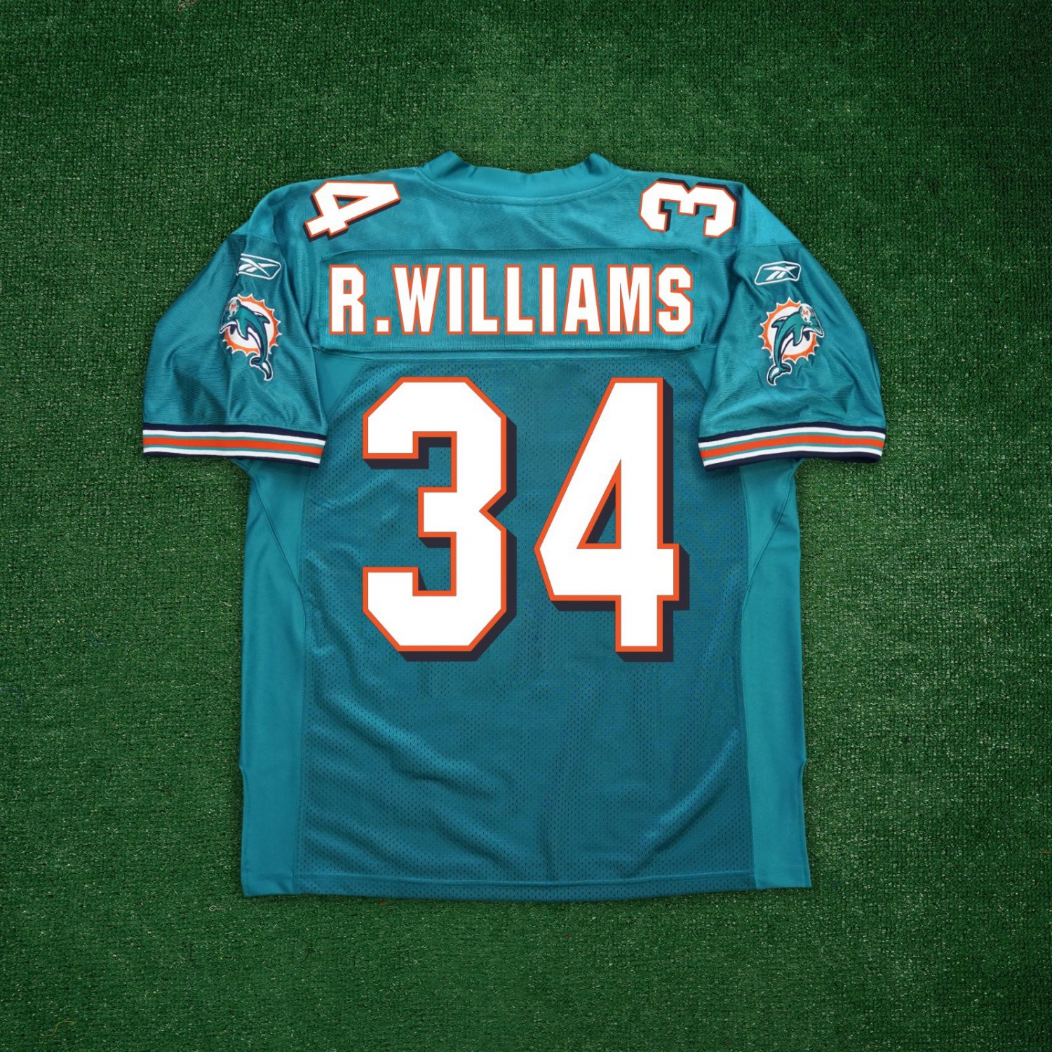 Ricky Williams Reebok Miami Dolphins Authentic On-Field EQT Home Teal Jersey