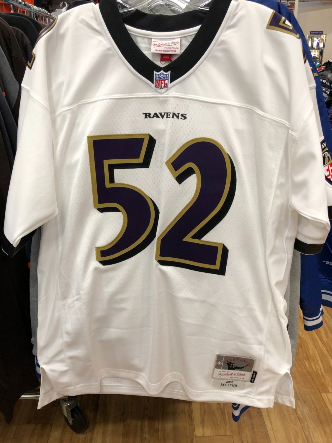 RAY LEWIS Baltimore Ravens Mitchell & Ness LEGACY JERSEY MENS WHITE