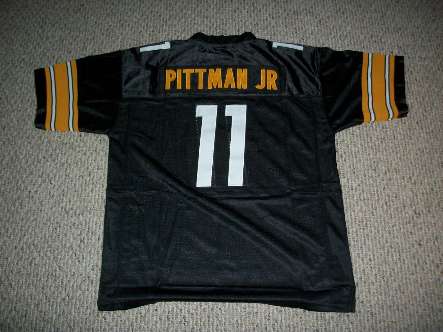 MICHAEL PITTMAN JR Unsigned Custom Black Pittsburgh Sewn Football Jersey