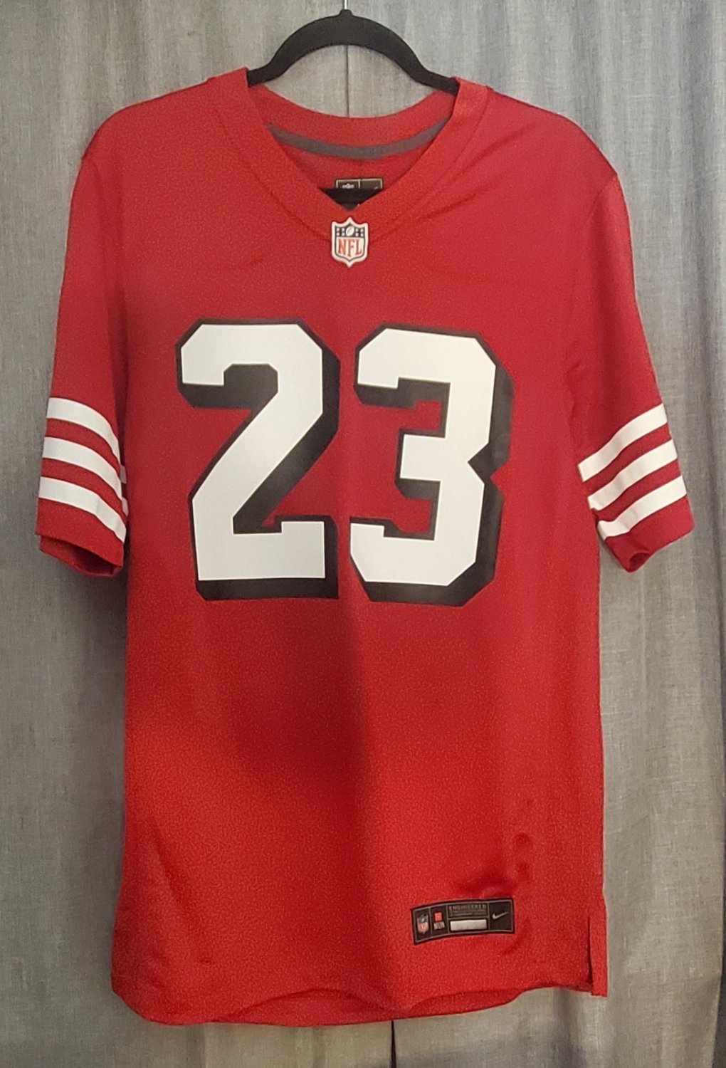 Mens Christian McCaffrey San Francisco 49ers Red Small #23 Jersey