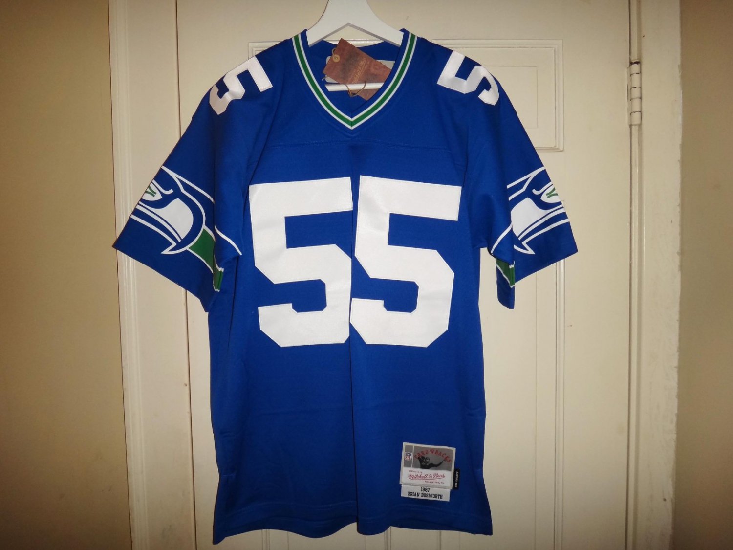 Men's Brian Bosworth 1987 Mitchell & Ness Seahawks Throwback Legacy Jersey