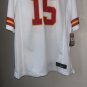 Large Patrick Mahomes #15 LH Hunt Jersey White Elite Chiefs Look/ Read Disc
