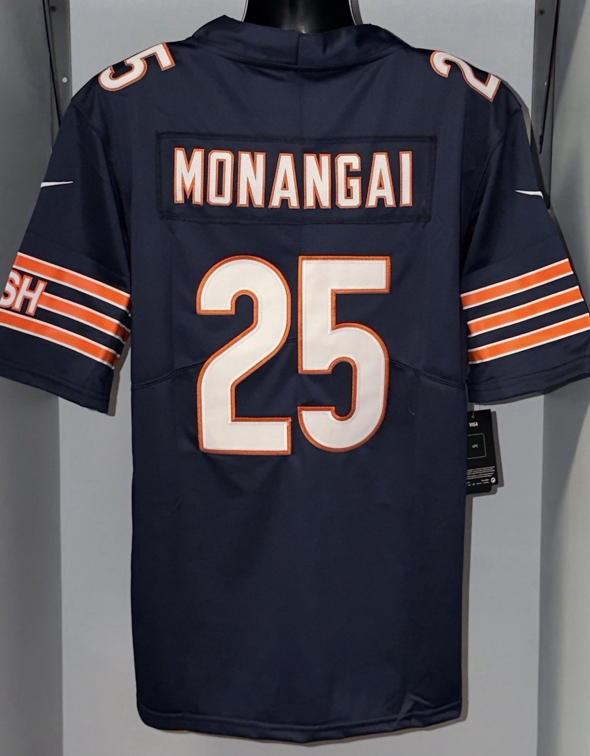 Kyle Monangai #25 Bears Stitched Navy Blue On Field Jersey