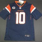 Men's Bo Nix #10 Denver Broncos 2025-26 Captains Patch Jersey Navy Blue
