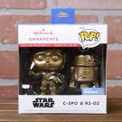 Star Wars : Hallmark Ornament Funko Pop! Chase Set C-3PO & R2-D2 Walmart 2022 Gold