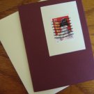 Handmade card featuring US stamp 3677 - 37c Snowman w/ Blue Scarf