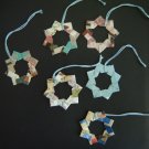Origami Star Wreath ornaments - set of 6