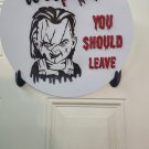 Halloween welcome door round.