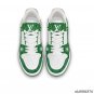 LV Trainer Denim Monogram Green Shoes Sneakers
