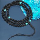 Black Onyx  with Turquoise Mala Beads