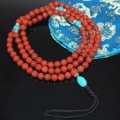 Red Jasper & Turquoise Mala