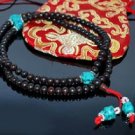 8mm Tibetan Rosewood Turquoise Mala