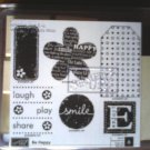Be Happy rubber stamp set