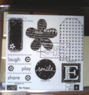 Be Happy rubber stamp set