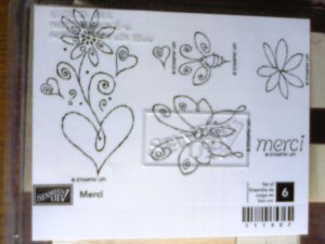 Merci rubber stamp set