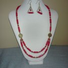 Red Coral Necklace and Earrings