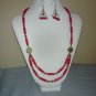 Red Coral Necklace and Earrings