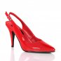 VANITY RED BLACK WHITE SLING BACK PUMP 4" HEEL   VANITY-317