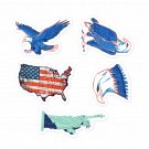 USA Patriotic Sticker Pack – Bald Eagle, Statue of Liberty & American Flag Map