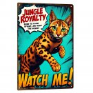 Bengal Tin Sign - Jungle Royalty Vintage Cat Metal Poster (8x12 Inches) PCM01-09